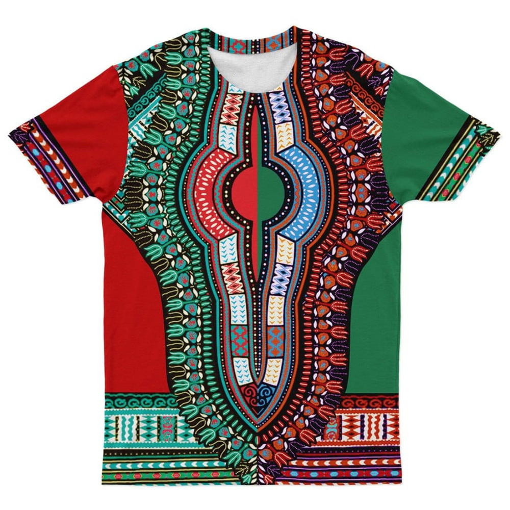 Dashiki Half Tee, African T-shirt For Men Women