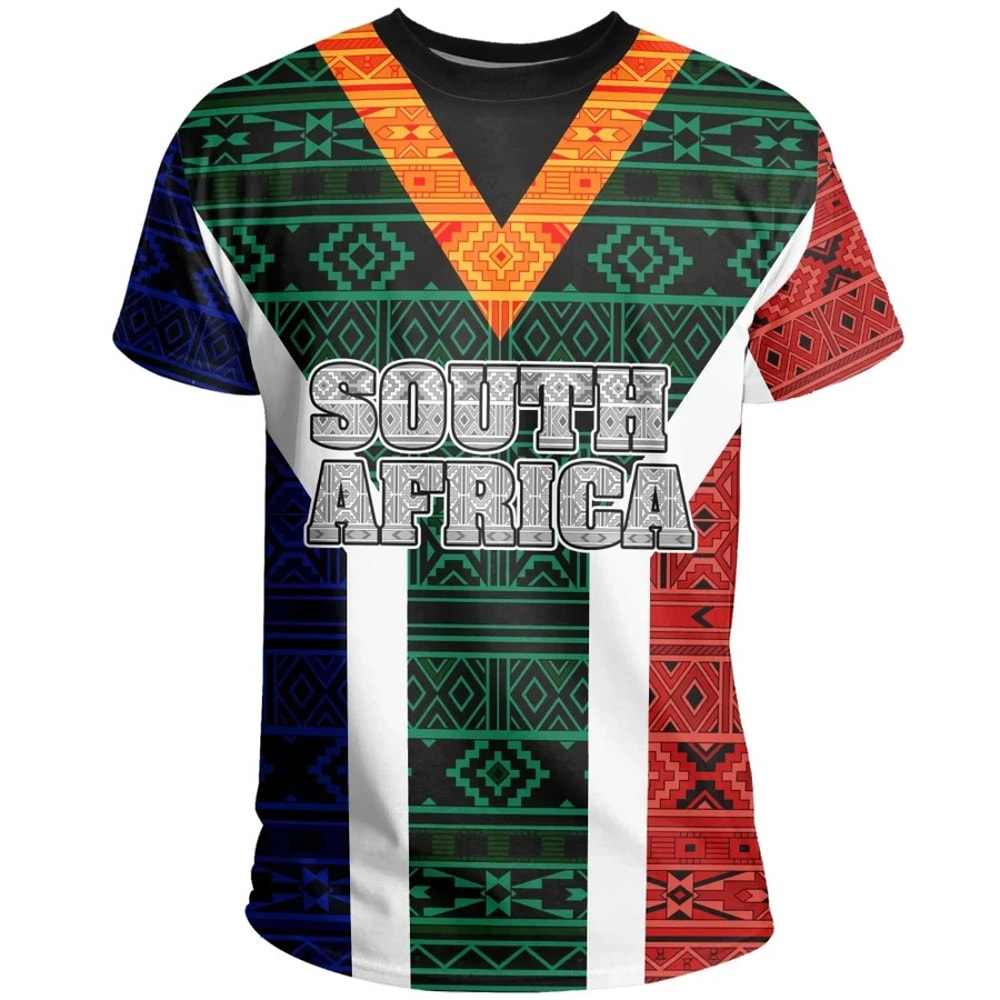 South Africa Ndebele Tee, African T-shirt For Men Women