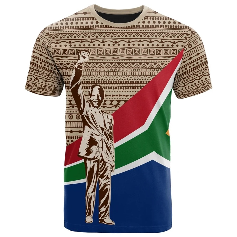 Nelson Mandela South Africa Flag Tee, African T-shirt For Men Women