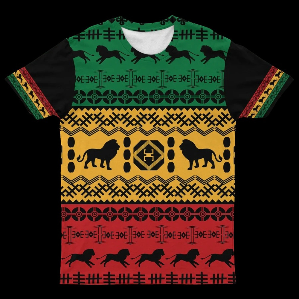 African Pattern Lion T-shirt, African T-shirt For Men Women