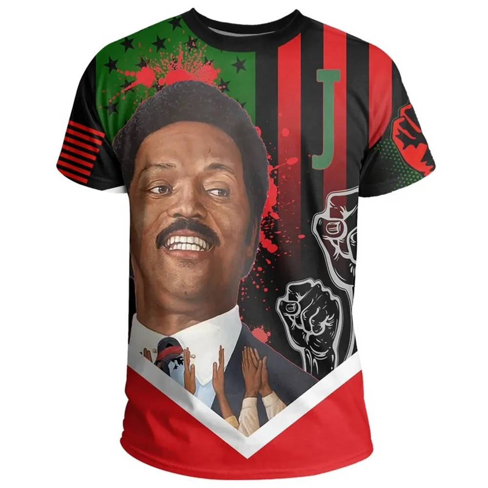 African American Flag Jesse Jackson T-shirt, African T-shirt For Men Women