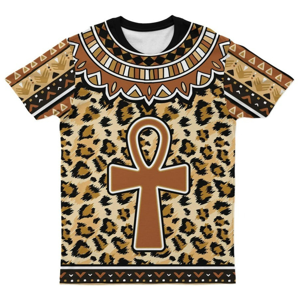 African Mudcloth Ankh T-shirt, African T-shirt For Men Women
