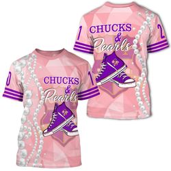 chucks kep military sorority pearls pink t-shirt, african t-shirt for men women