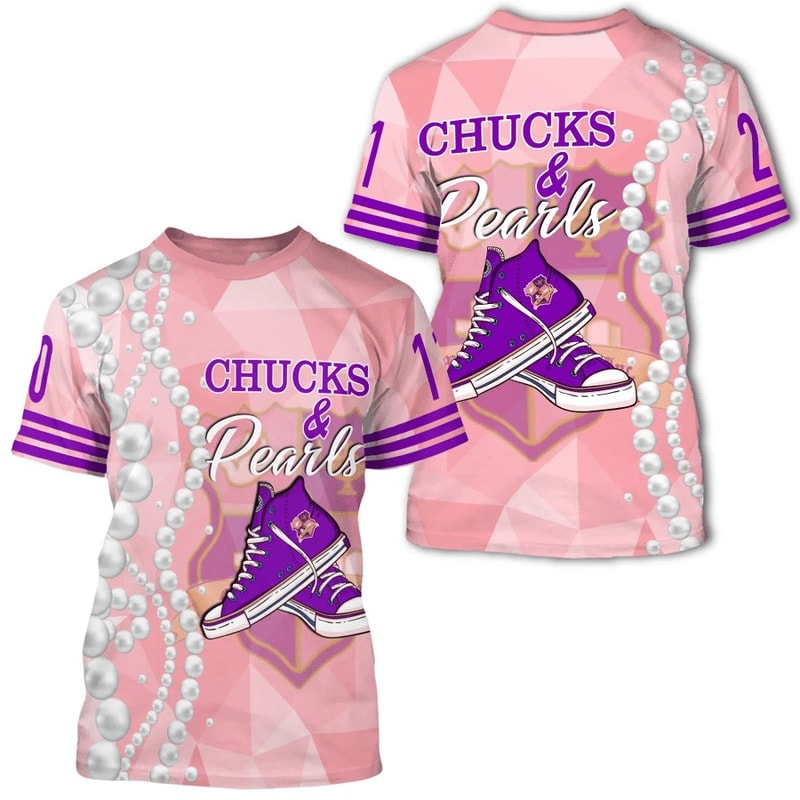 Chucks KEP Military Sorority Pearls Pink T-Shirt, African T-shirt For Men Women