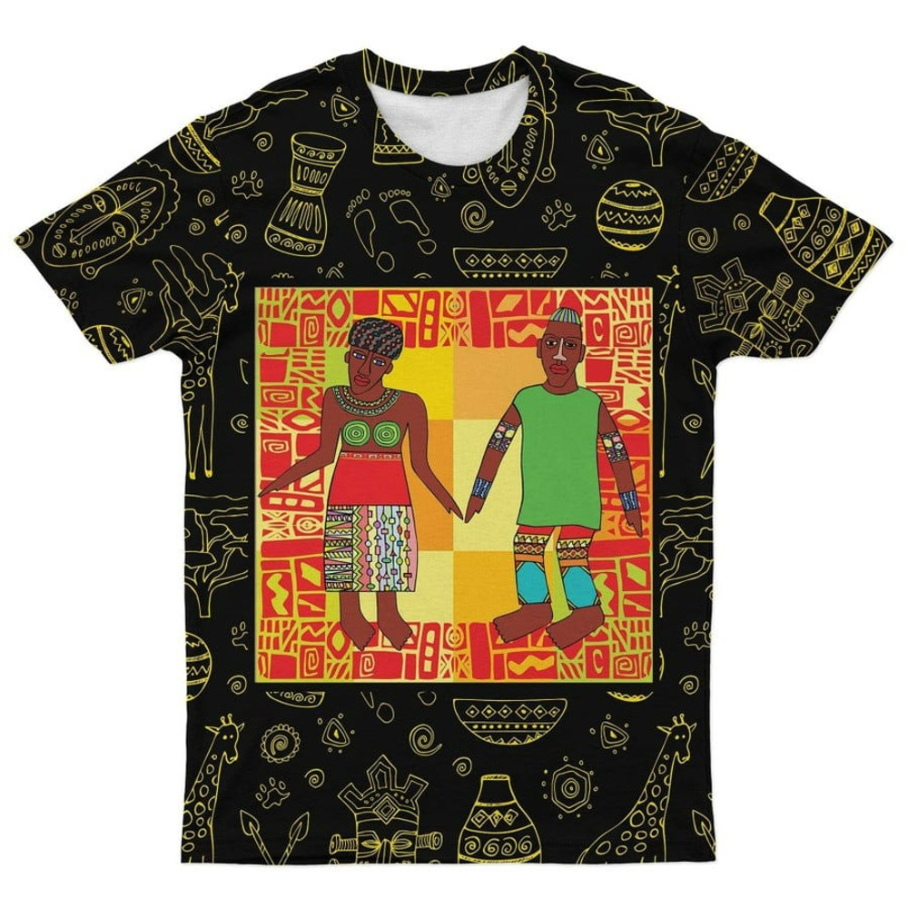 African Pattern Doodle T-shirt, African T-shirt For Men Women
