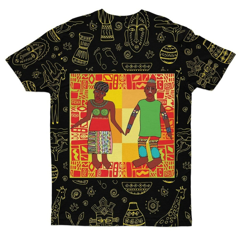 African Pattern Doodle T-shirt, African T-shirt For Men Women