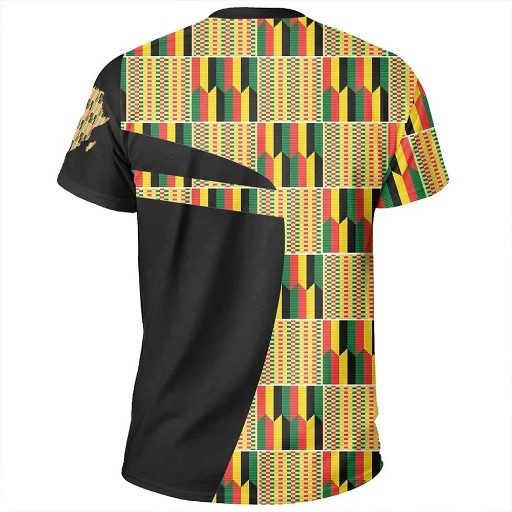 Kente Cloth - Jamaican Concept Tee - Sport Style, African T-shirt For Men Women