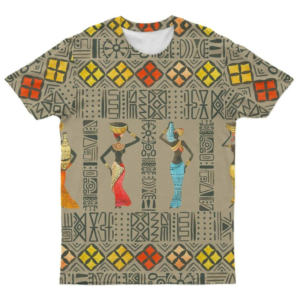 Woman Mudcloth Tee, African T-shirt For Men Women