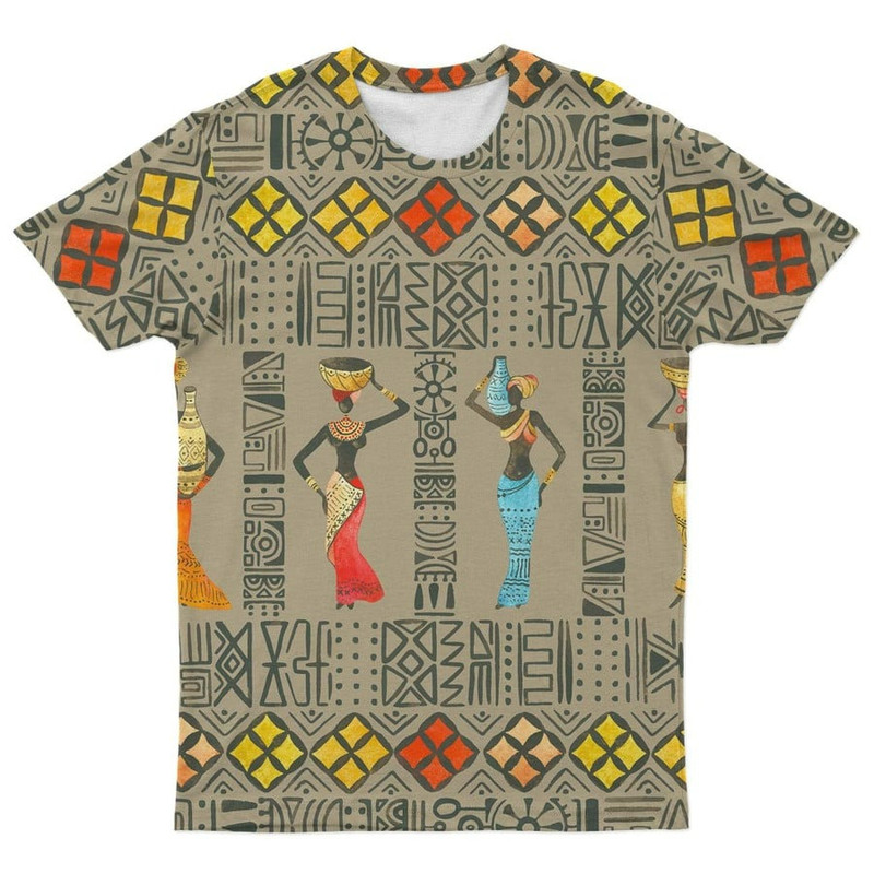 Woman Mudcloth Tee, African T-shirt For Men Women