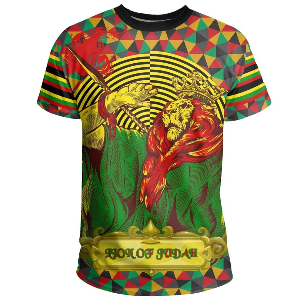 Lion Of Judah African Ethiopian Reggae Tee, African T-shirt For Men Women