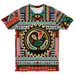 african sankofa patchwork 4 tee, african t-shirt for men women