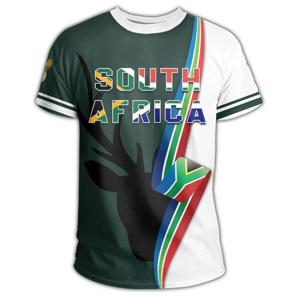 South Africa Springbok Flag T-shirt, African T-shirt For Men Women