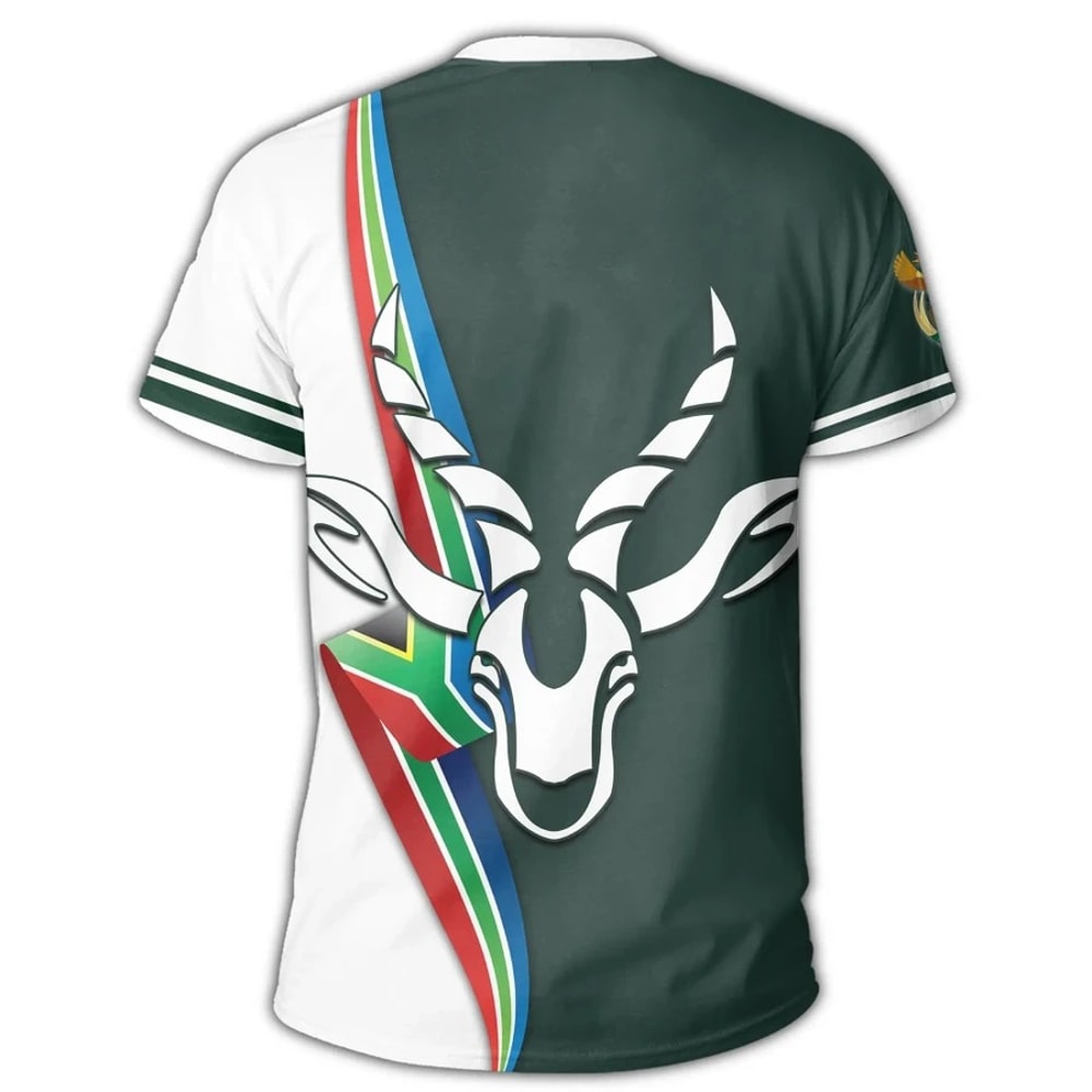 South Africa Springbok Flag T-shirt, African T-shirt For Men Women