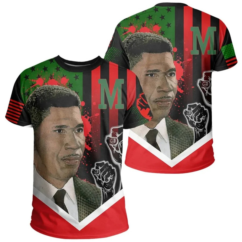 African American Flag Medgar Evers T-shirt, African T-shirt For Men Women