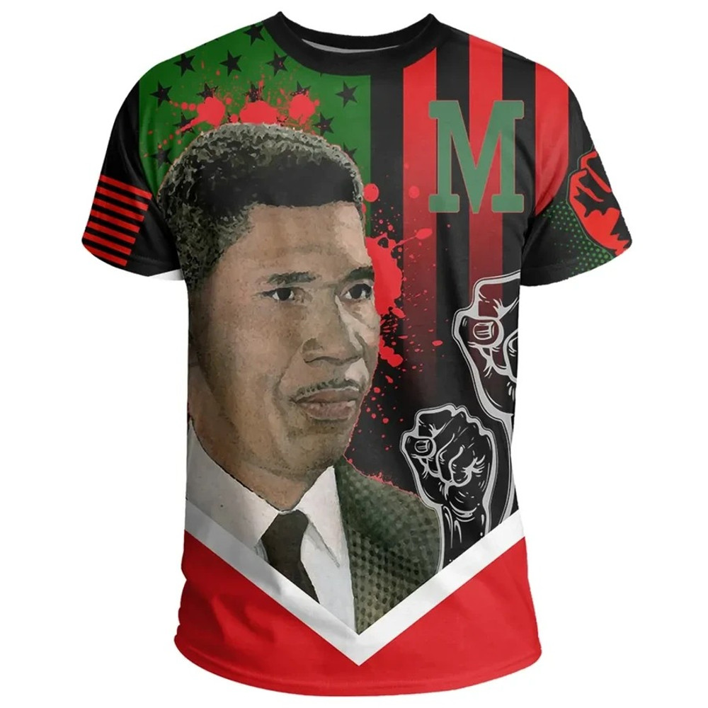 African American Flag Medgar Evers T-shirt, African T-shirt For Men Women