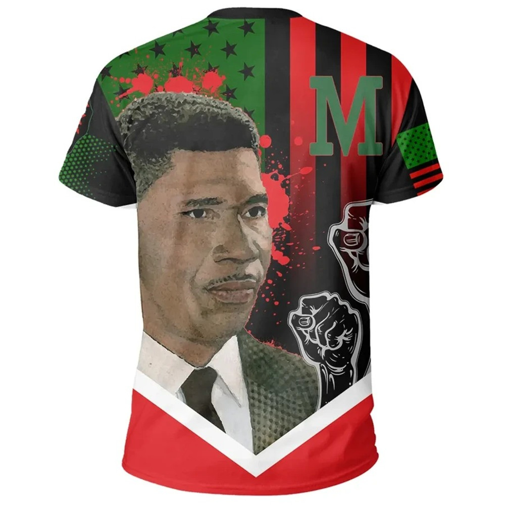 African American Flag Medgar Evers T-shirt, African T-shirt For Men Women