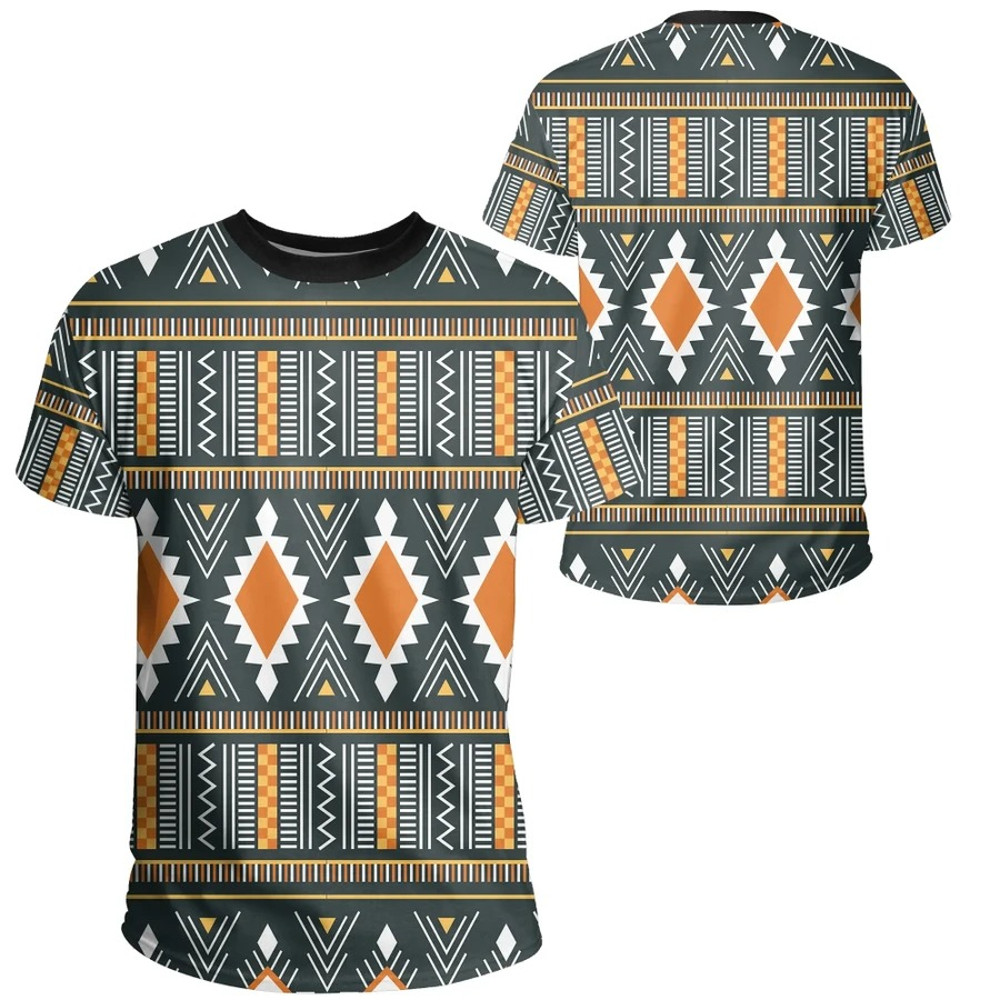 Ashanti Geometric Kente Tee, African T-shirt For Men Women