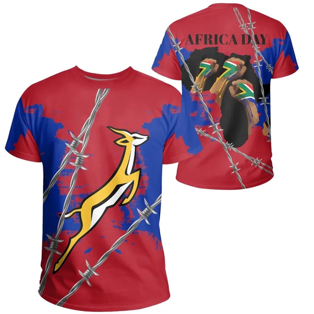 South Africa In Africa Day - Red, African T-shirt For Men Women