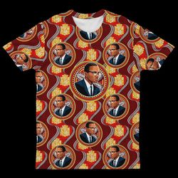 malcolm x fabric t-shirt 01, african t-shirt for men women