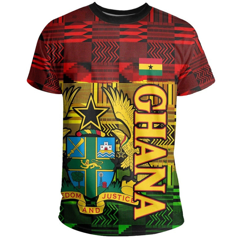 Ghana Kente Tee, African T-shirt For Men Women