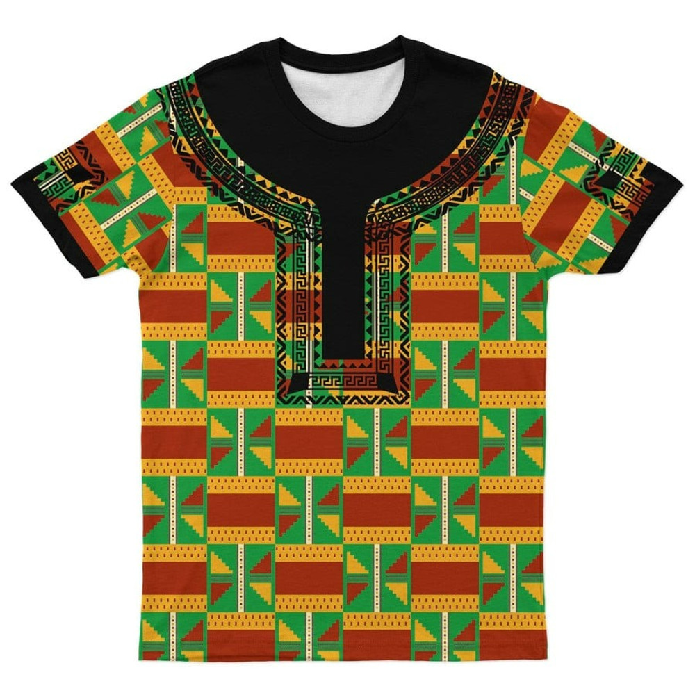 Kente Dashiki T-shirt, African T-shirt For Men Women