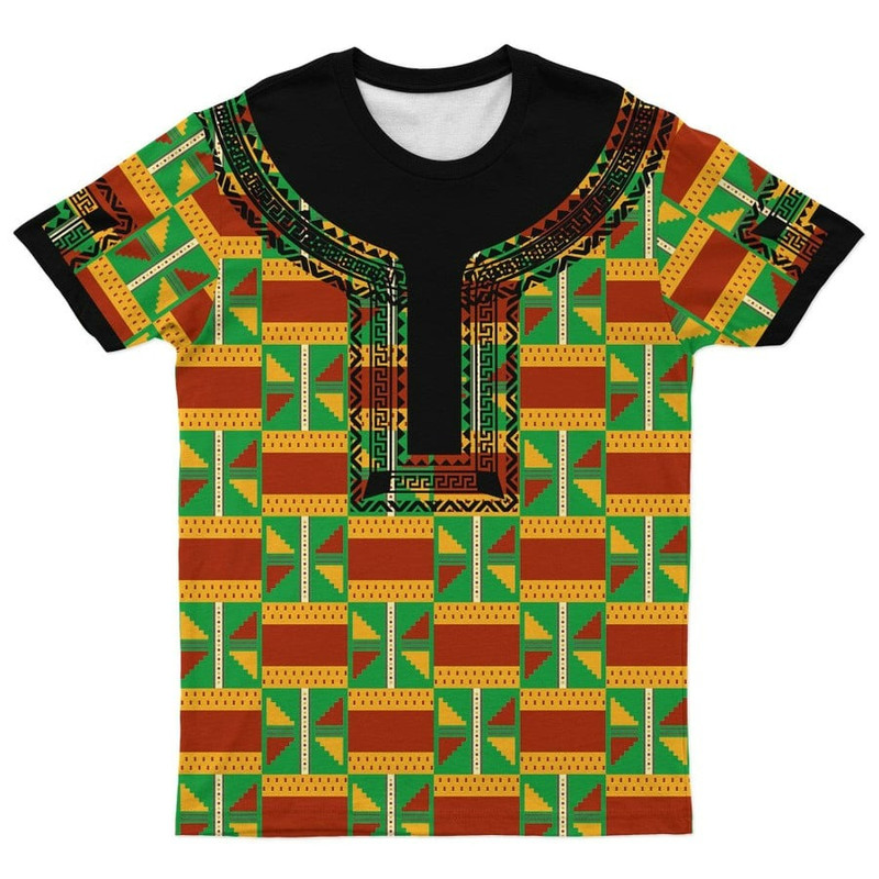 Kente Dashiki T-shirt, African T-shirt For Men Women