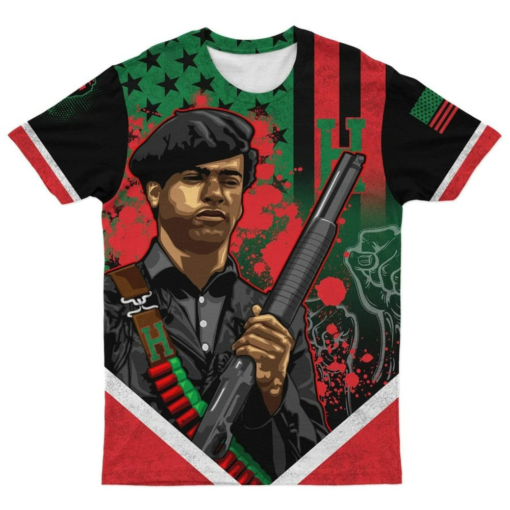 African American Flag Huey Tee, African T-shirt For Men Women