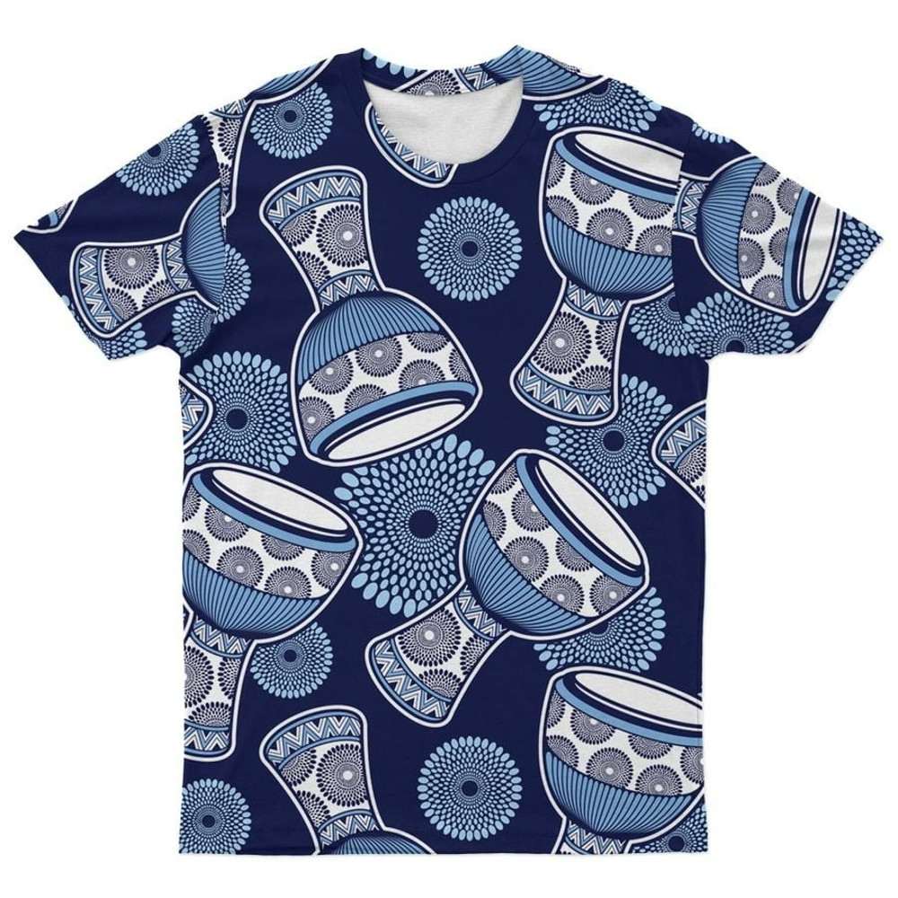 African Drum Fabric T-shirt, African T-shirt For Men Women