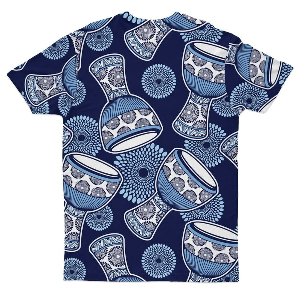 African Drum Fabric T-shirt, African T-shirt For Men Women