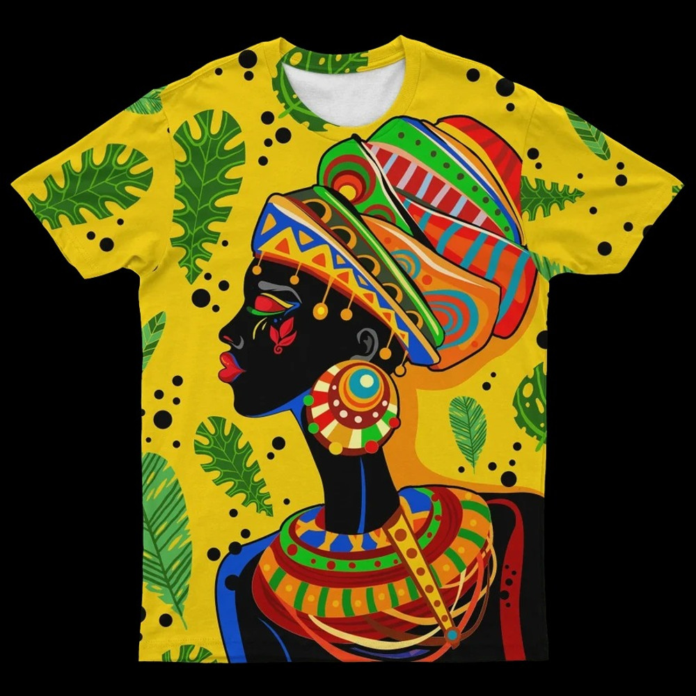 African Art Woman T-shirt, African T-shirt For Men Women