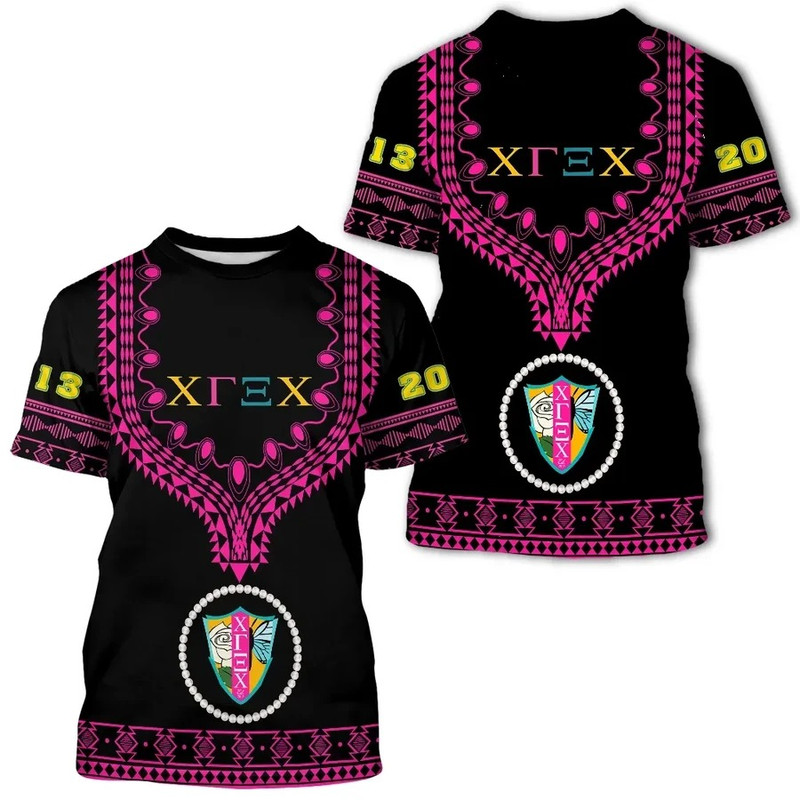 Chi Gamma Xi Chi Dashiki T-shirt - Alva Style, African T-shirt For Men Women