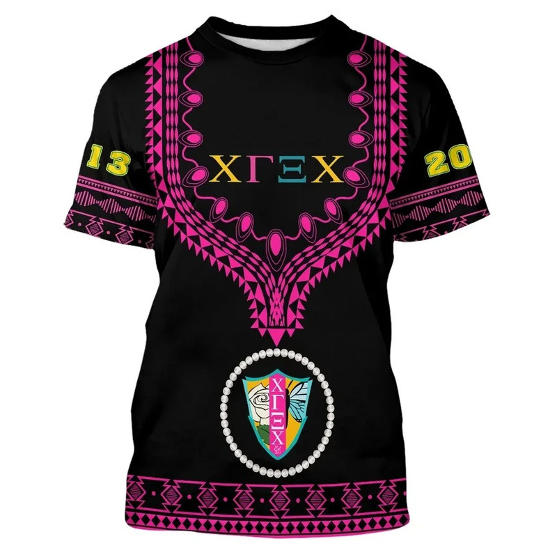 Chi Gamma Xi Chi Dashiki T-shirt - Alva Style, African T-shirt For Men Women