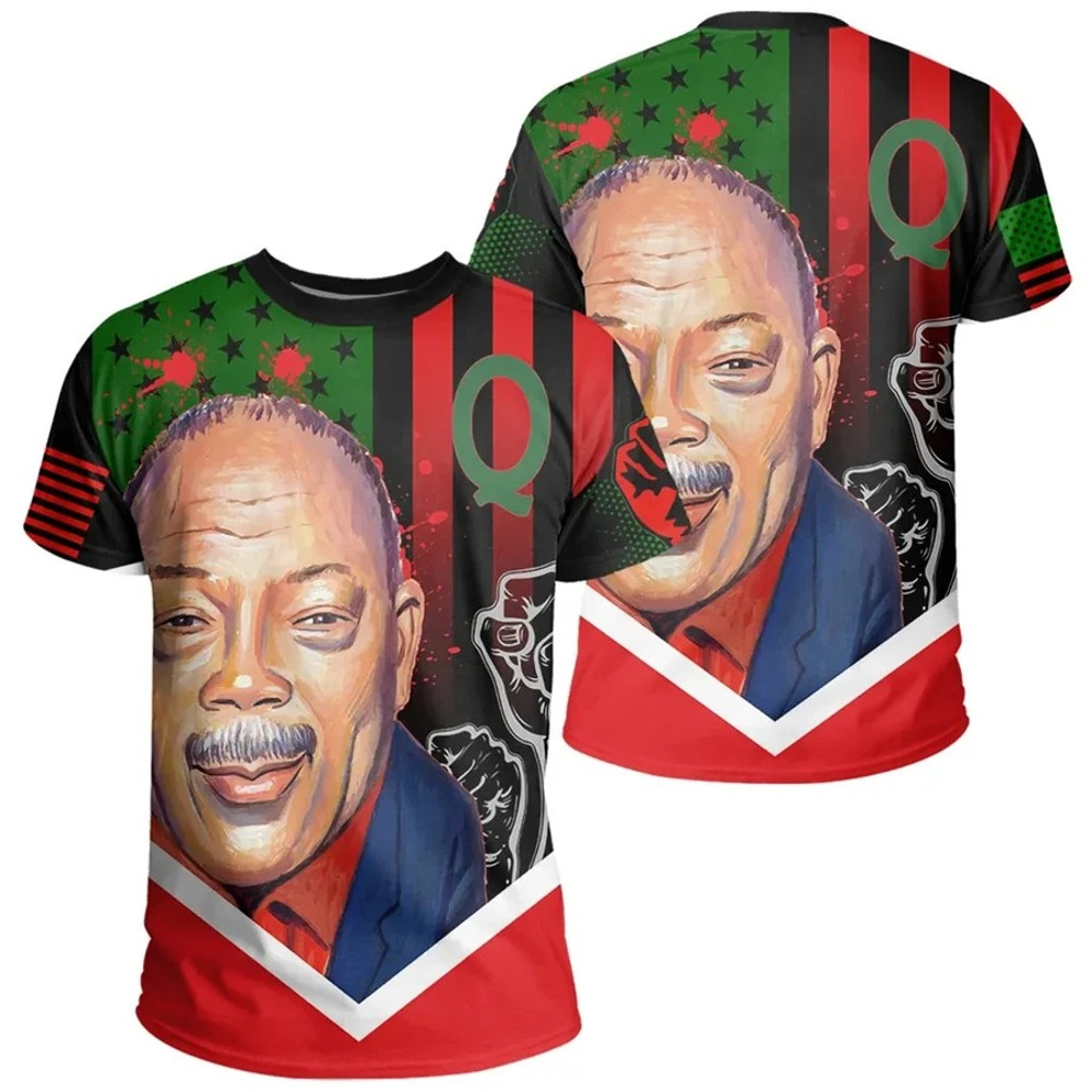 African American Flag Quincy Jones T-shirt, African T-shirt For Men Women