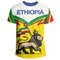 Ethiopia Flag Lion King T-shirt - Zig Zag Style, African T-shirt For Men Women