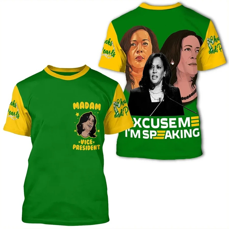 Madam Vice President Green Yellow Tee, African T-shirt For Men Women