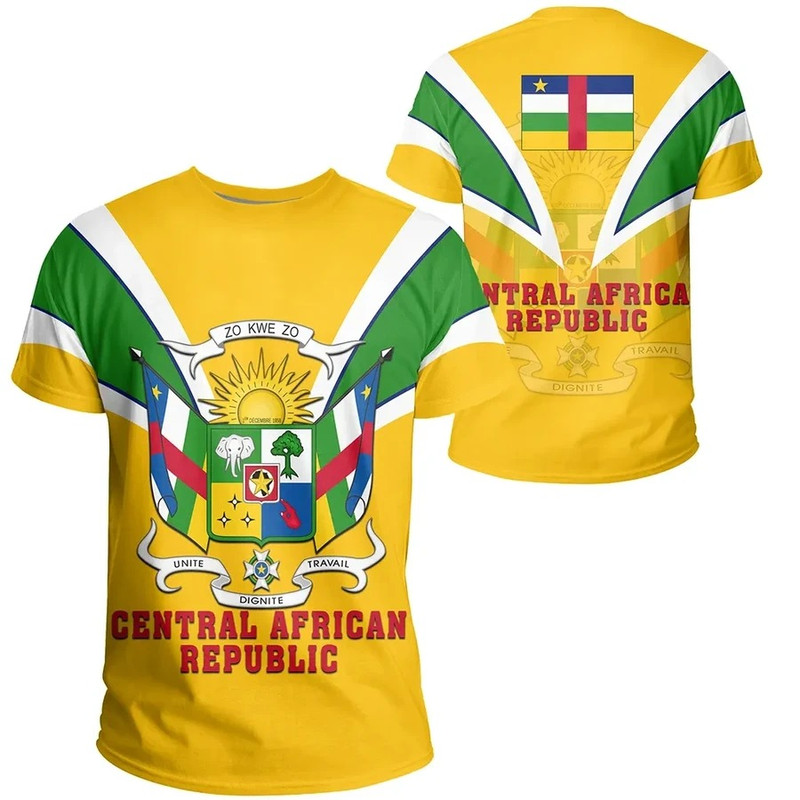 Central African Republic T-Shirt Tusk Style, African T-shirt For Men Women
