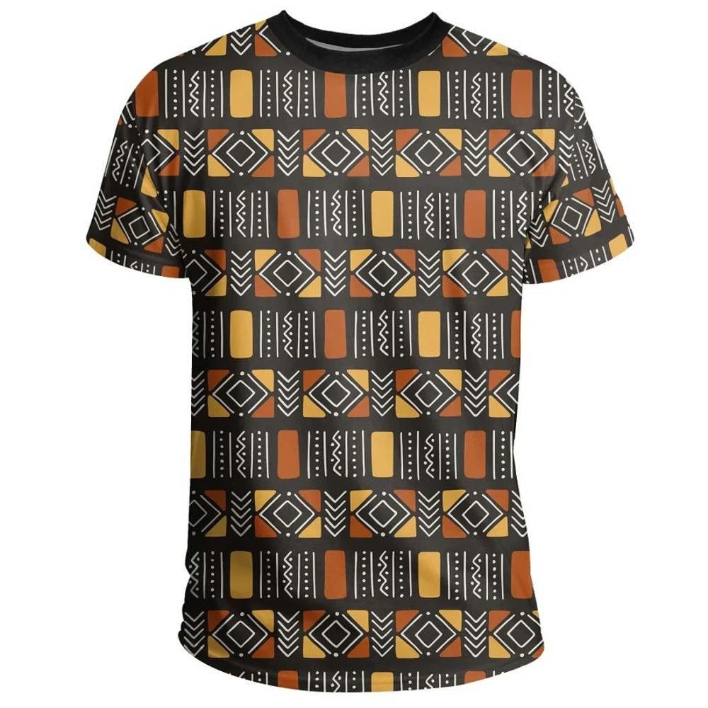 Traditional African Bogolan Tee, African T-shirt For Men Women