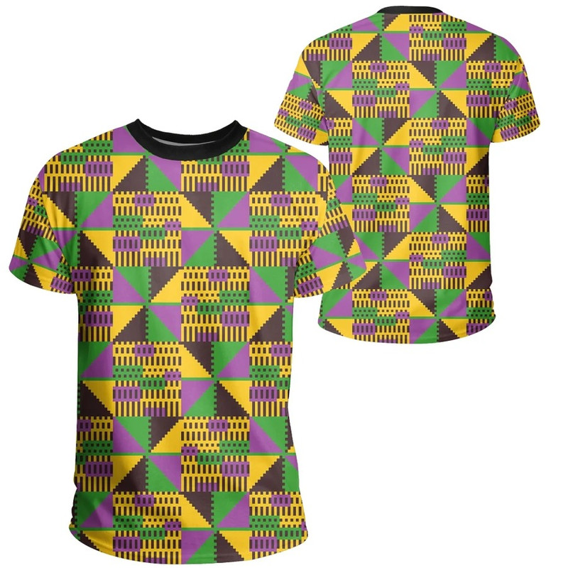 Violet Ashanti Kente Tee, African T-shirt For Men Women