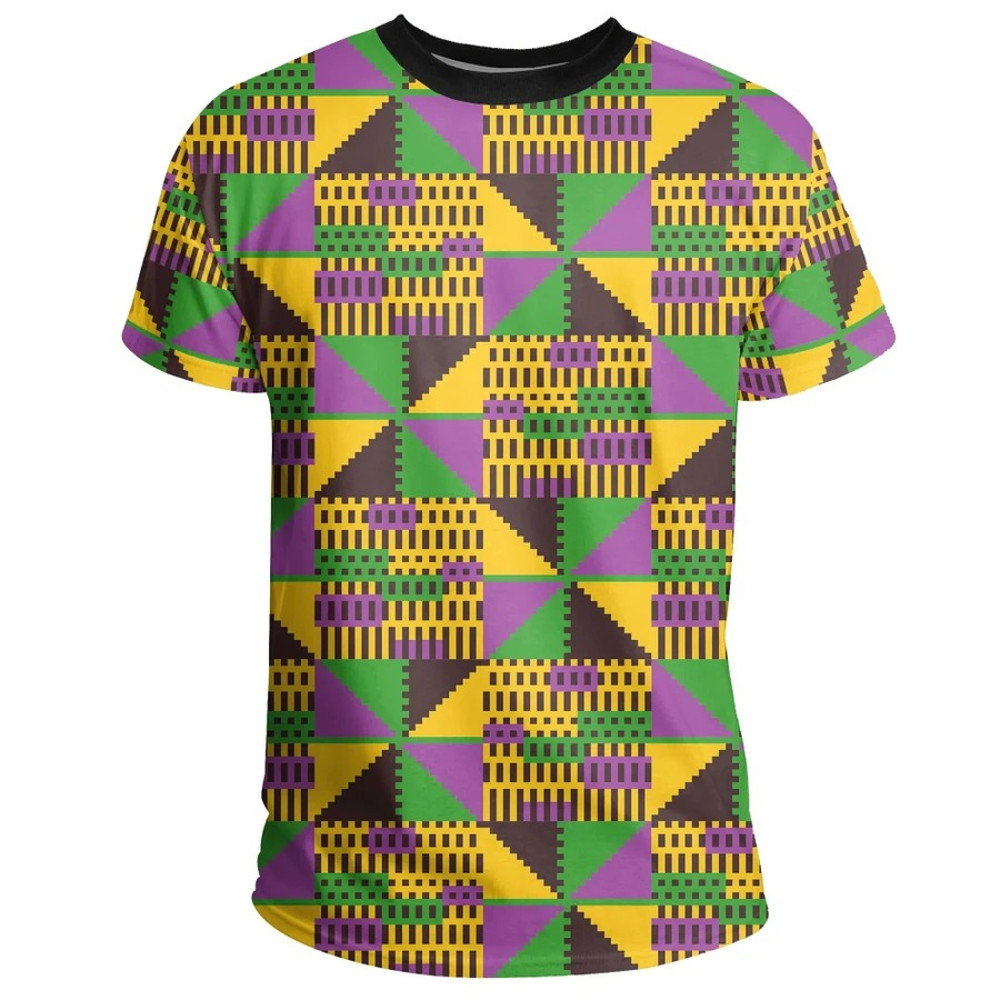 Violet Ashanti Kente Tee, African T-shirt For Men Women