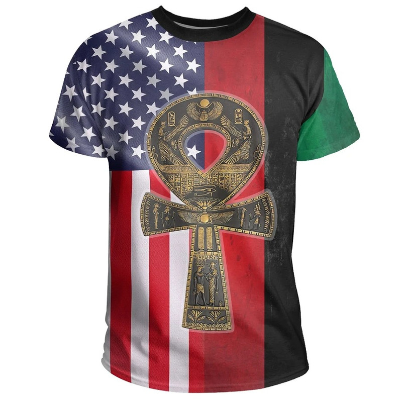 Ankh Pan African American Tee, African T-shirt For Men Women