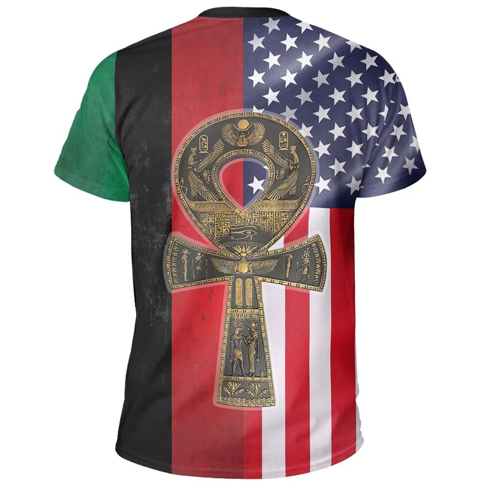Ankh Pan African American Tee, African T-shirt For Men Women