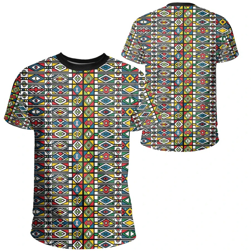 Rhombus Ndebele Tee, African T-shirt For Men Women