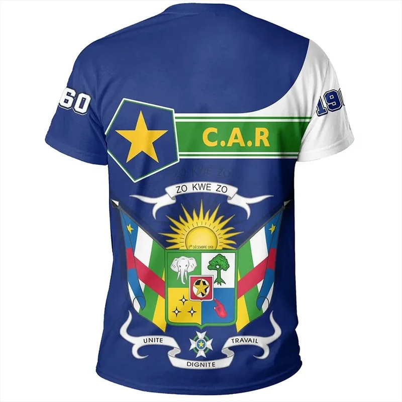 Central African Republic Tee Pentagon Style, African T-shirt For Men Women