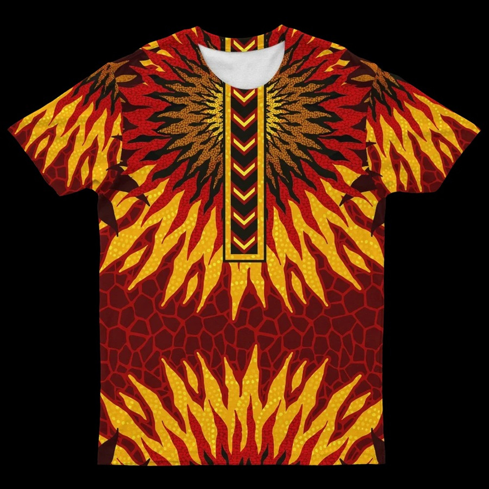 Sunflower African Pattern T-shirt, African T-shirt For Men Women