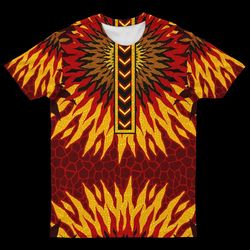 sunflower african pattern t-shirt, african t-shirt for men women