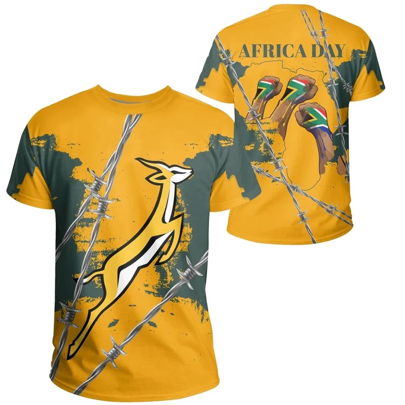 South Africa In Africa Day - Yellow, African T-shirt For Men Women