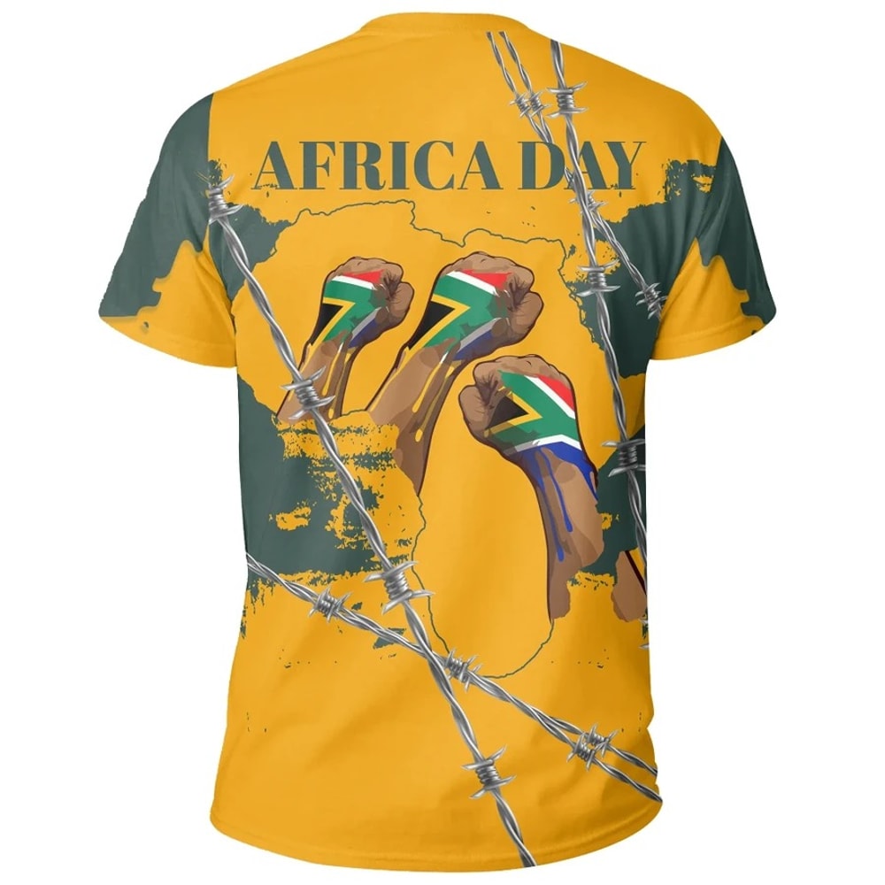 South Africa In Africa Day - Yellow, African T-shirt For Men Women