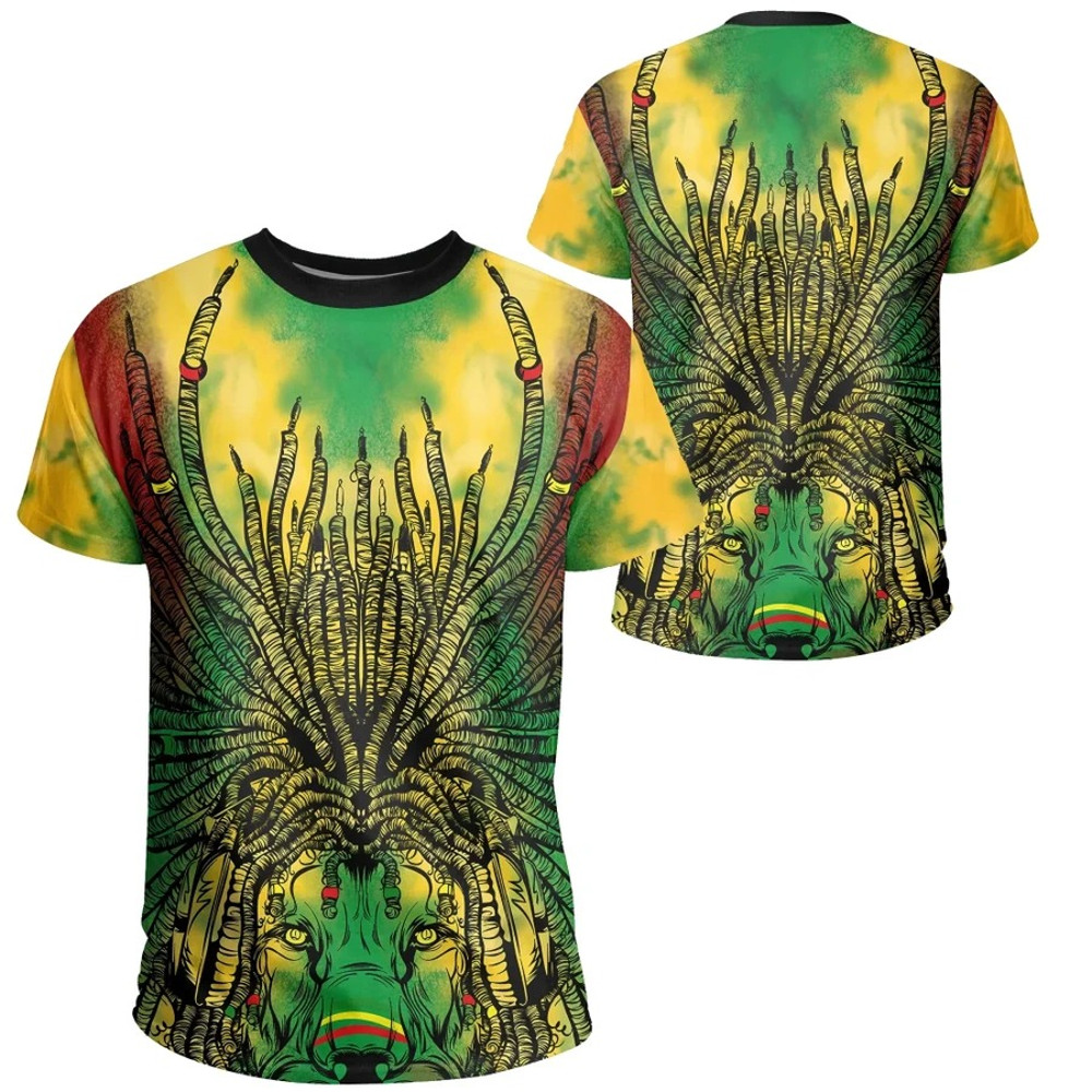 Jamaica Dreadlock Lion King Tee - Mic Style, African T-shirt For Men Women