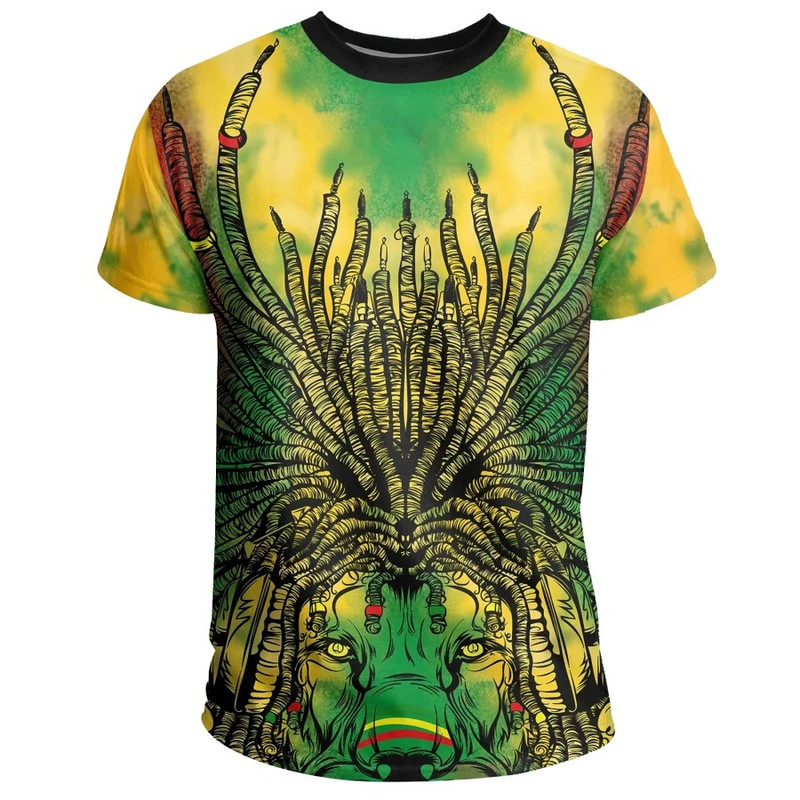 Jamaica Dreadlock Lion King Tee - Mic Style, African T-shirt For Men Women