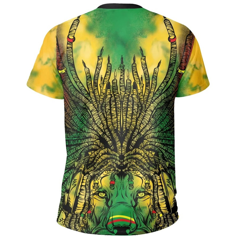Jamaica Dreadlock Lion King Tee - Mic Style, African T-shirt For Men Women